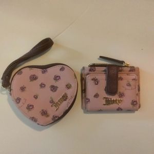 Juicy Couture wallet and heart  wristlet.